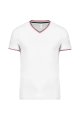 Heren T-shirt V Hals Kariban K374 WHITE-NAVY-RED